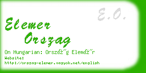 elemer orszag business card